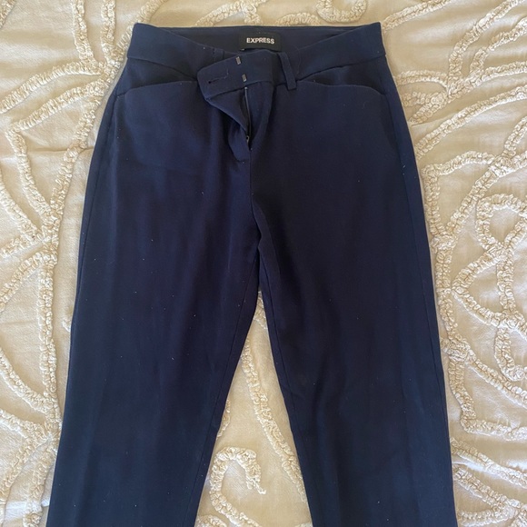 Express Navy Blue Mid-Rise Skinny Pants - Picture 4 of 11